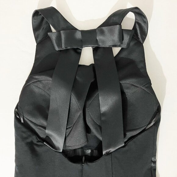 Cache Black Midi Dress | Back Bow & Buttons w/ Satin Trim | Size 4 | EUC - Picture 6 of 12